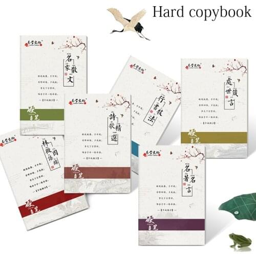 6Pcs /set Pen copybook Chinese Characters Reusable Groove Calligraphy Copybook Erasable pen Learn hanzi Adults Art writing books