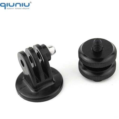 QIUNIU Tripod Mount Adapter with 1/4 inch Hot Shoe Adapter Mount for GoPro Hero 3 3+ 4 5 6 for SJCAM for Xiaomi Yi for SLR DSLR