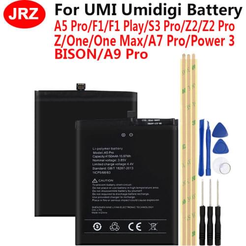 For UMI Umidigi A5 F1 F1 Play S3 Z2 Z2 Pro Z X One One Max A7 Pro Power 3 Battery Phone High Quality Replacement Batteria