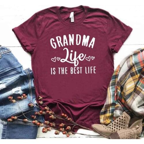 Grandma Life Is The Best Life Print Women tshirt Cotton Casual Funny t shirt For Lady Girl Top Tee Hipster Drop Ship NA-270