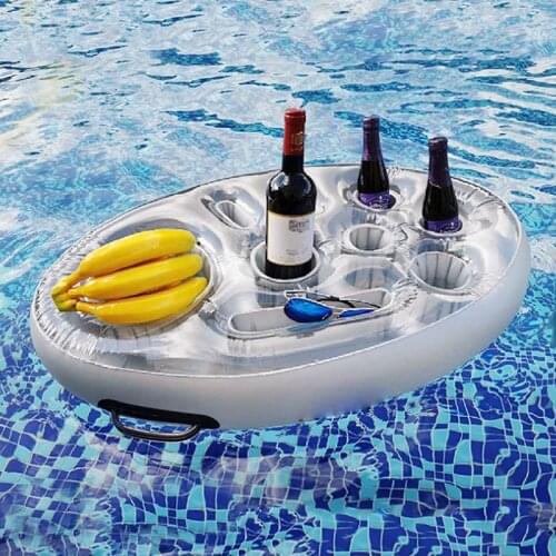 Summer Party Bucket Cup Holder Inflatable Pool Float Beer Table Drinking Cooler Table Bar Tray Beach Swimming Bar Accessories