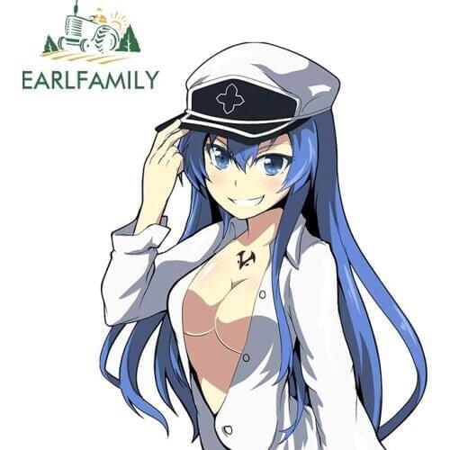 EARLFAMILY 13cm x 10.5cm For Akame Ga Kill Esdeath Waifu Car Stickers Cartoon Decal Custom Printing Funny Laptop Decor