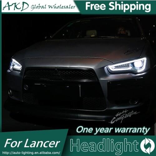 AKD Car Styling Head Lamp for Mitsubishi Lancer Headlights Lancer EX LED Headlight DRL H7 D2H Hid Option Angel Eye Bi Xenon Beam