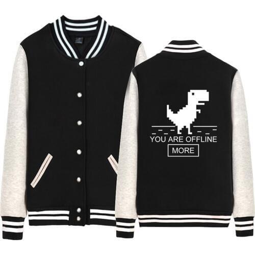 Geek 404 IT The Internet Is Broken So I'm Outside Today You Are Offline Man Boy Baseball jacket Full Zip Coat Fleece ZIIART