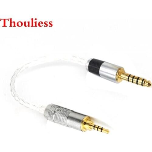 Thouliess HIFI 2.5mm TRRS Balanced Male to 4.4mm Balanced Male Amplifier Adapter Cable 7NOCC Single Crystal Copper Silver Plated