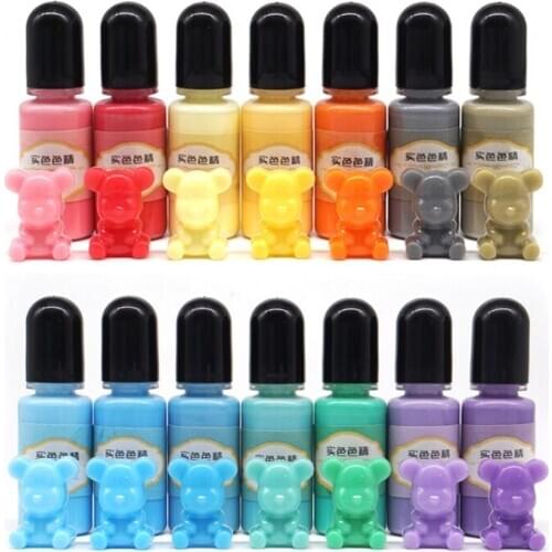 14 Colors Crystal Epoxy Pigment UV Resin Dye DIY Jewelry Art Crafts Colorant Set