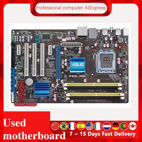 For Asus P5QL PRO Desktop Motherboard P43 Socket LGA 775 Q8200 Q8300 DDR2 Original Used Mainboard On Sale