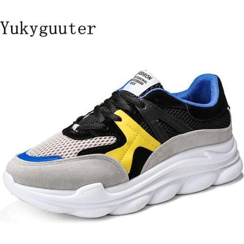 Men Running Shoes Sports Sneakers Flats Breathable 2019 Summer Mesh Walking Man Athletic Lace Up High Quality Comfortable