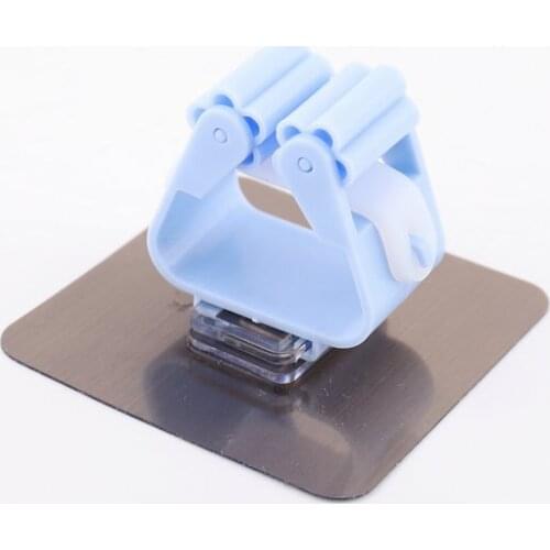 Wall Mounted Mop Broom Holder Self Adhesive Broom Hanger Anti-Slip No drilling Mop Rack Home Storage Organizer Home Accessories