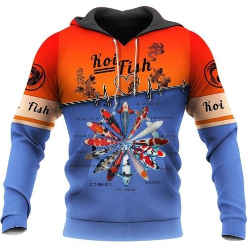 2020 Newest Beautiful Koi Fish 3D Printed Zipper Hoodies Men/Women Harajuku Sweatshirt Casual Fashion Jackets tops