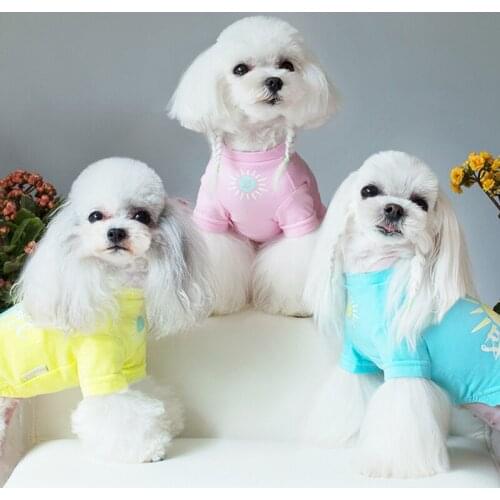 Teddy dog clothes summer thin waistcoat super stretch fabric suitable for small dogs Bichon Sunflower dog T-shirt pet clothing