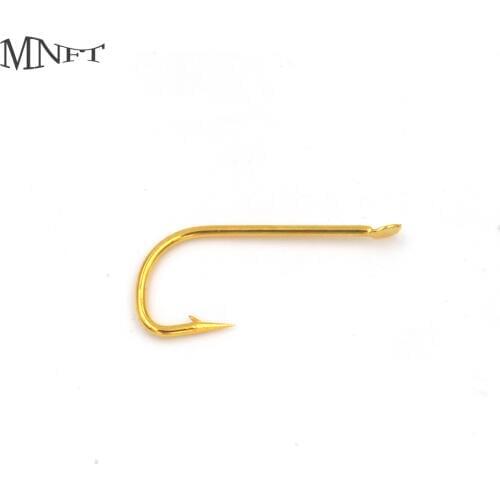 MNFT Wholesale Sale 1000 PCS 2#, 4#, 6#, 8# Gold Barb Sleeve Hooks Crucian Hook High Carbon Non Barbed Steel Hook