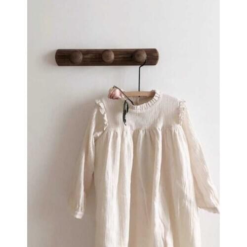 Autumn Baby Girls Long Sleeve Dress Baby Girl Dress Ruffles Linen Dress Princess Autumn Clothes Brand Cotton 2019 Japan Style