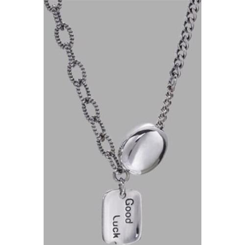 Season Gate 925 Sterling Silver Chain Good Luck Letter Retro Personality Necklace for women SN014