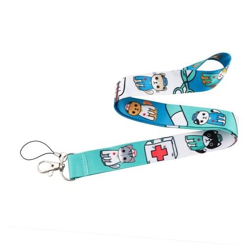 CB606 Medical Cat Doctor Nurse Neck Strap Lanyard for Key ID Card Mobile Phone Straps USB Badge Holder Hang Rope