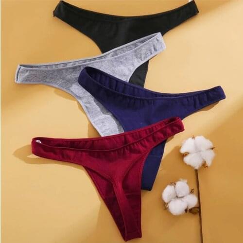 2021 Cotton Thongs Women Briefs Womens Panties Sexy Lingerie Panties Female Underpants G-String Girl Pantys M-XL 3PCS/Set