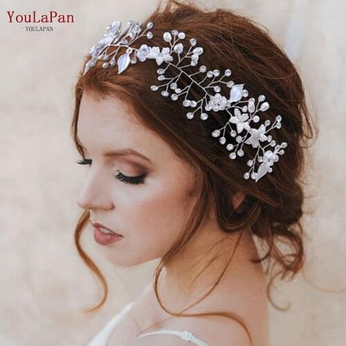 TOPQUEEN HP236 Women Tiara Bridal Headpiece Leaves Wedding Hair Piece Vintage Womens Hair Accessories Bride Flower Headband