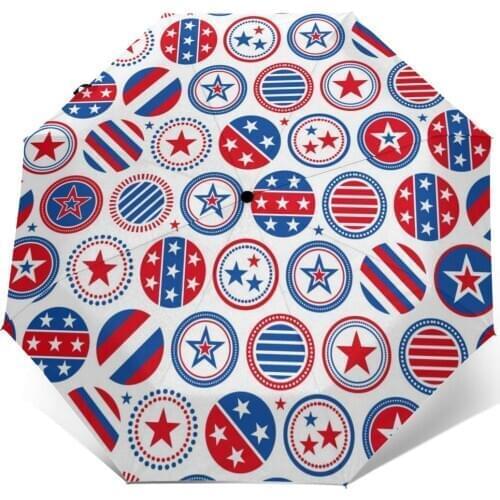 Americana Badge Windproof Automatic Folding Inverted Umbrella Portable Paraguas for Man Woman