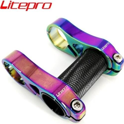 Litepro Double Stem 25.4mm Adjustable T Type Stem Aluminum Alloy Colorful Folding Bike Part