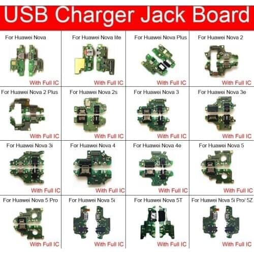 Charging USB Dock Connector Charge Board Flex Cable For Huawei Nova 2 2S 3 3E 3I 4 4E 5 5 5i 5T 5Z 6 7 7I SE Pro lite plus
