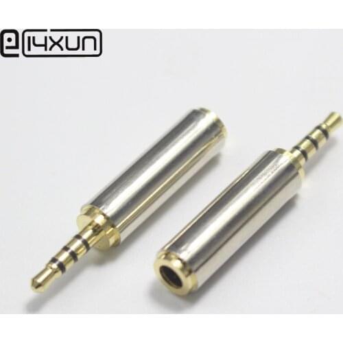 1pcs 2.5mm 4 pole Audio Male Plug to 3.5mm Female Socket Stereo Headset jack Dual Track Headphone Connector Microphone Adapter