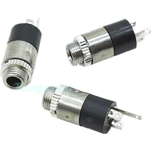 10pcs PJ392 3.5MM Stereo Female Sockect Plug Jack with Screw 3.5 Audio Headphone Connector PJ-392 Cylindrical Socket