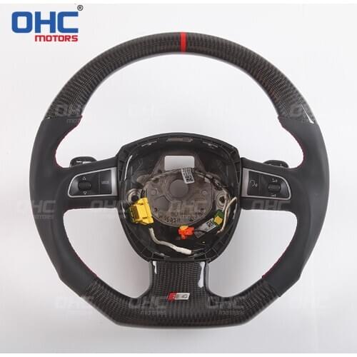 100% Real Carbon Fiber Steering Wheel compatible for A1 A2 A3 A4 A5 S3 S4 RS3 RS4 RS5 RS6 RS7 S line