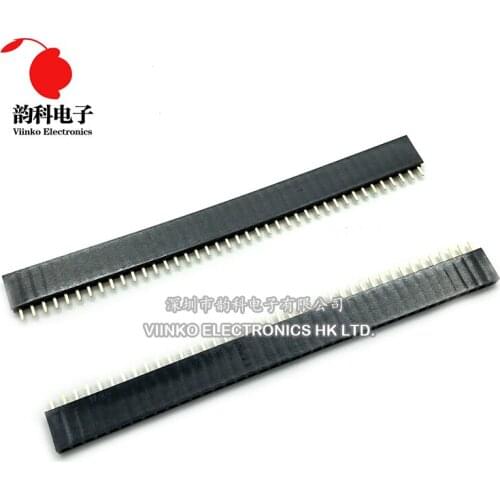 100pcs 2.54mm 40 Pin Stright Female Single Row Pin Header Strip PCB Connector