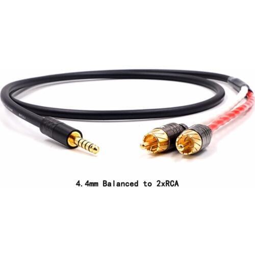 2.5/3.5/4.4mm Balanced Male to 2 RCA Male Audio Adapter Cable ,7N OCC Single crystal copperr Audio Cable