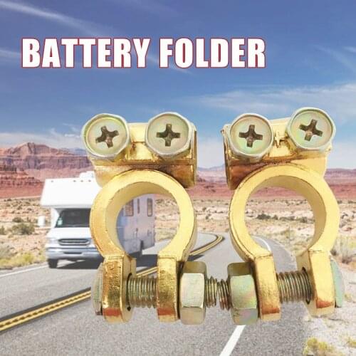 2Pcs Car Battery Terminal Wire Cable Clamp Top Quick Post Terminal Positive & Negative Electric Connector Clamps Auto Accessorie