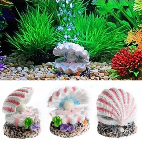 2021 New Shell Pearl & Air Stone Aquarium Fish Tank Bubbler Shell Bubbling Ornament Decor