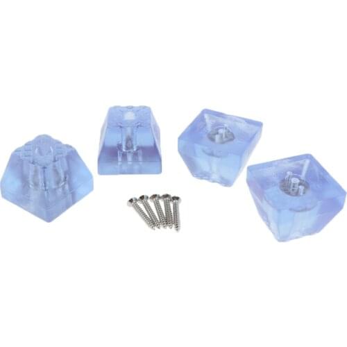 4PCS Set Square Transparent Plastic Feet Bumpers Pads with Matching Screws Washer for Desk Tables Couches