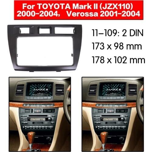 Double Din Car Radio Facia Fascia for TOYOTA Mark II (JZX110) Dash Kit CD Panel Trim Fascia Face Plate Frame Console