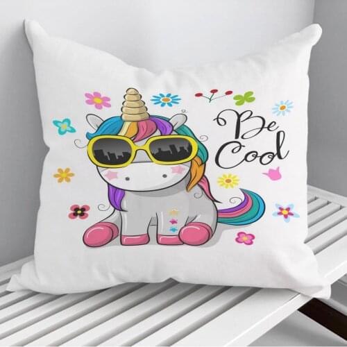 Be Cool Magical Unicorn Throw Pillows Cushion Cover On Sofa Home Decor 45*45cm 40*40cm Gift Pillowcase Cojines Dropshipping