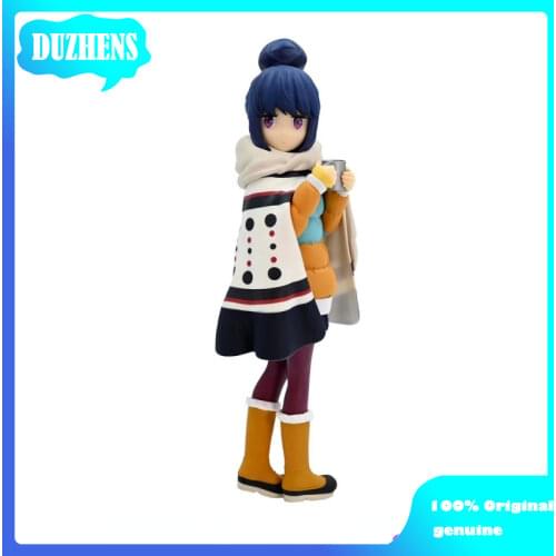 100% Original genuine Yuru Camp Shima Rin 17cm Action Figure Anime Figure Model Toys Figure Collection Doll Gift