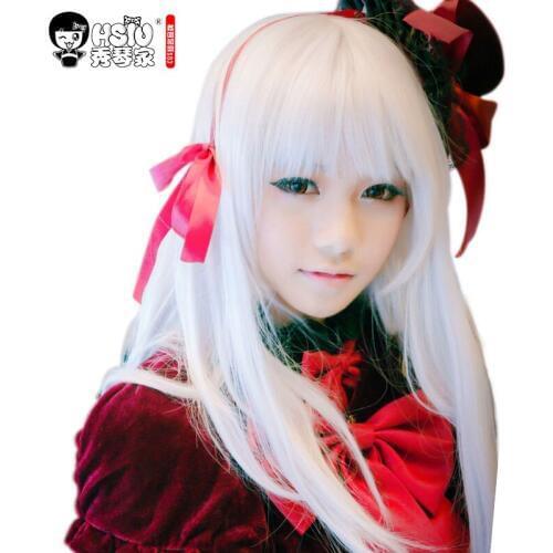 HSIU NEW High quality K anime K-Project Anna Kushina Cosplay Wig white Costume Play Wigs Halloween party Costumes Hair wig