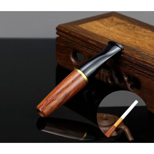 Classic Wood Smoking Pipe 9mm Filter Cigarette Pipe Straight Mini Wooden Cigarette Holder 5mm 8mm Multifunction Cigarette Tool
