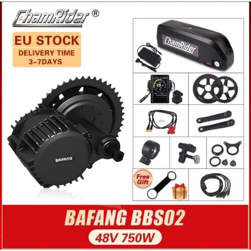 48V 750W Bafang Mid Drive Motor Kit BBS02B Electric bicycle kit 48V 20AH 8fun electric bike converstion kit Central Crank Drive