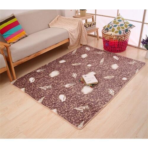 Feather Pattern Suede Bathroom Carpet Floor Rug 1pcs Home Decoration Bath Mat Sofa Carpet Anti-slip Quality Bath Pads Bed Rugs