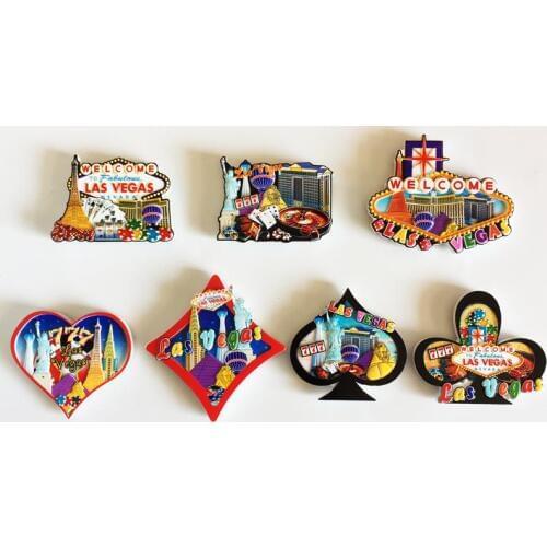 Las Vegas Creative Refrigerator Magnets Set World and City Tourism USA Las Vegas Landmark Building Fridge Magnet Souvenir Gift
