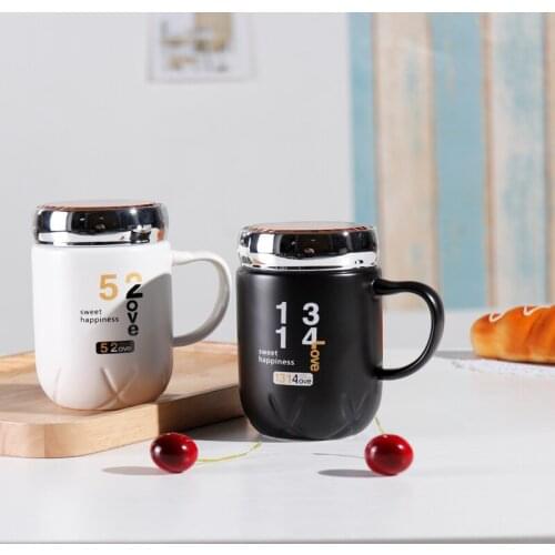Mug Creative Ceramic Cup 1314 520 Ceramic Cup Black And White Couple Coffee Cup Creative Mug Mirror Car Mug B20023