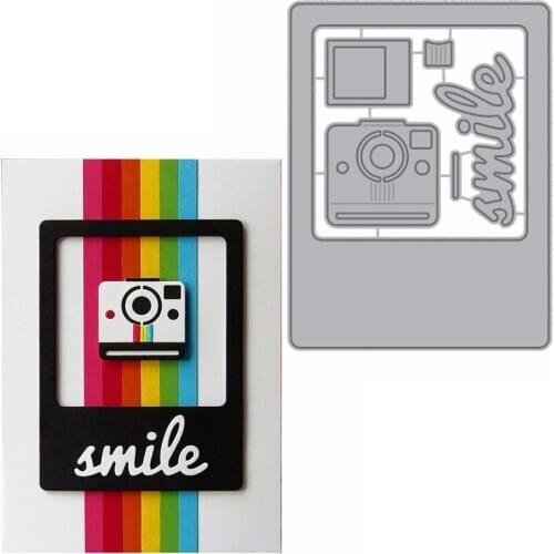 Smile&Take A Photo Metal Cutting Dies Camera&Photo Frame&Smile Word Die Cut For Card Making DIY New 2019 Embossed Crafts Cards