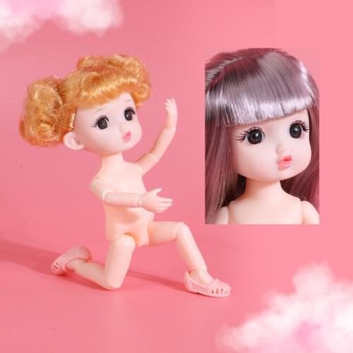 Cute kiss Baby Doll 16cm Heigh Pouting Doll with Free Shoes 13 Joint Doll Dress up Toys for Children