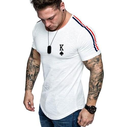 Short Sleeve Shoulder Strip T-Shirt Streetwear 2021Summer Letter Printing Mens Fitness Sports Curved Hem T-Shirt Large Size 5XL