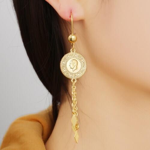 Never Faded Jewelry Muslim Coin Dangle Earrings for Womens Jewelry earrings for women earring for women statement earrings
