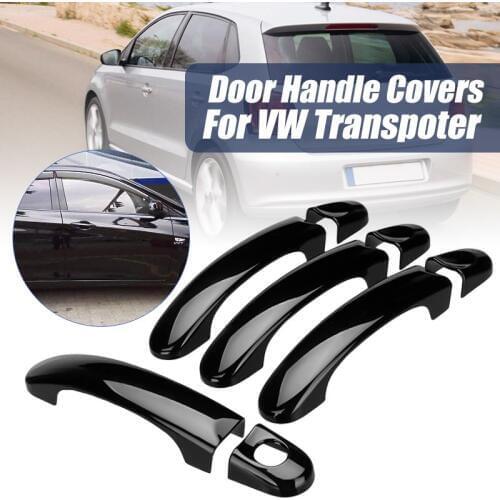 New Glossy Black Car Exterior Door Handle Cover Exterior Trim Decor For VW Transporter T5 T6 Caddy Van 2003-2009