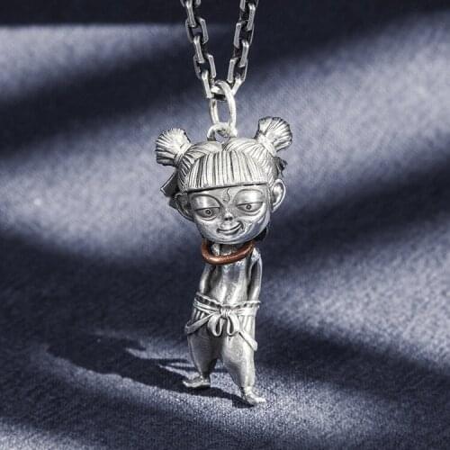 New 100% 925 silver the devil boy came to the world which pendant for male S925 pure silver chain pendant female mans pendan