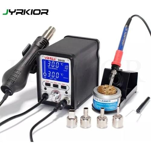 Jyrkior YIHUA 995D 2 In 1 Soldering Station Hot Air Gun Soldering Iron Repair Desoldering Welding 110V/220V