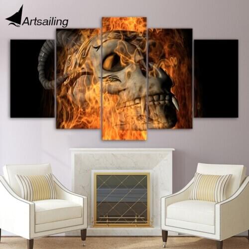 HD Printed hell skull Painting Canvas Print room decor print poster picture canvas Free shipping/ny-869