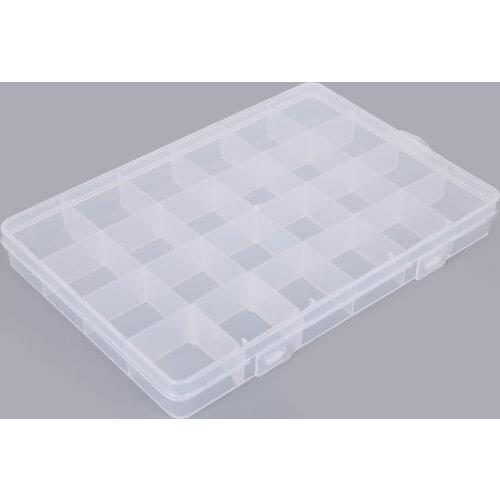 High Quality 24 Girds Plastic Adjustable Jewelry Storage Box Case Organizer Box Storage Container Case